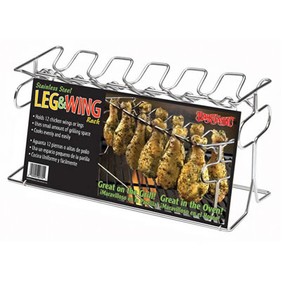 Bayou Classic Leg & Wing Chicken Rack - Stainless Steel (0770-PDQ)