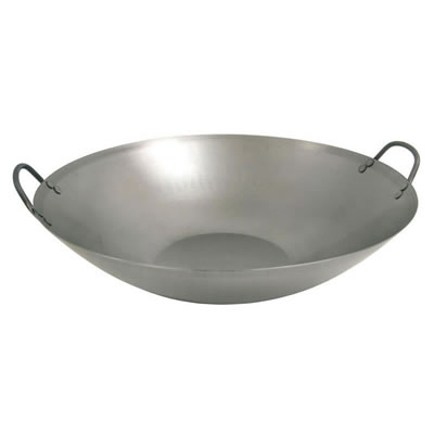 Bayou Classic Steel Flat Bottom Wok (15.5" x 4") (8540)