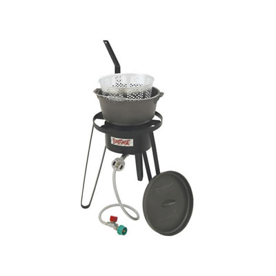 Bayou Classic Outdoor Fish Cooker With Cast Iron Fry Pot - 14"w - 10 psi (B159)