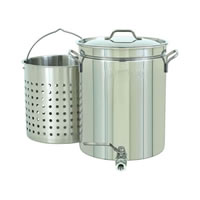 Bayou Classic 10 Gallon Stainless Steel Stockpot w/ Spigot & Basket (1140) / Bayou Classic 10 Gallon Stainless Steel Stockpot 