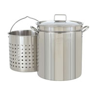 Bayou Classic 62 Quart Stainless Steel Stockpot w/ Lid & Basket (1160) / Bayou Classic 62 Quart Stainless Steel Stockpot w