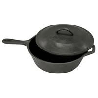 Bayou Classic 3 Quart Deep Cast Iron Skillet w/ L