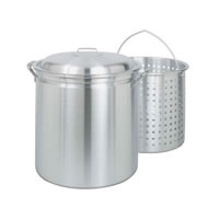 Bayou Classic 34 Quart Aluminum Stockpot w/ Lid & Basket (4034) / Bayou Classic 34 Quart Aluminum Stockpot w/ Lid &