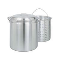 Bayou Classic 60 Quart Aluminum Stockpot w/ Lid & Basket (4060) / Bayou Classic 60 Quart Aluminum Stockpot w/ Lid &