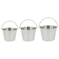 Bayou Classic 3 Piece Stainless Steel Beverage Bucket Set (2.5, 3.5, 6.5 Gal) (4888)