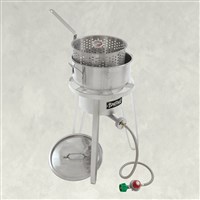 10 Quart Stainless Fry Pot/Fish Cooker w/ Lid, Thermometer (Alternate View 1)