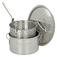 10 Quart Stainless Fry Pot/Fish Cooker w/ Lid, Thermometer (Alternate View 2)