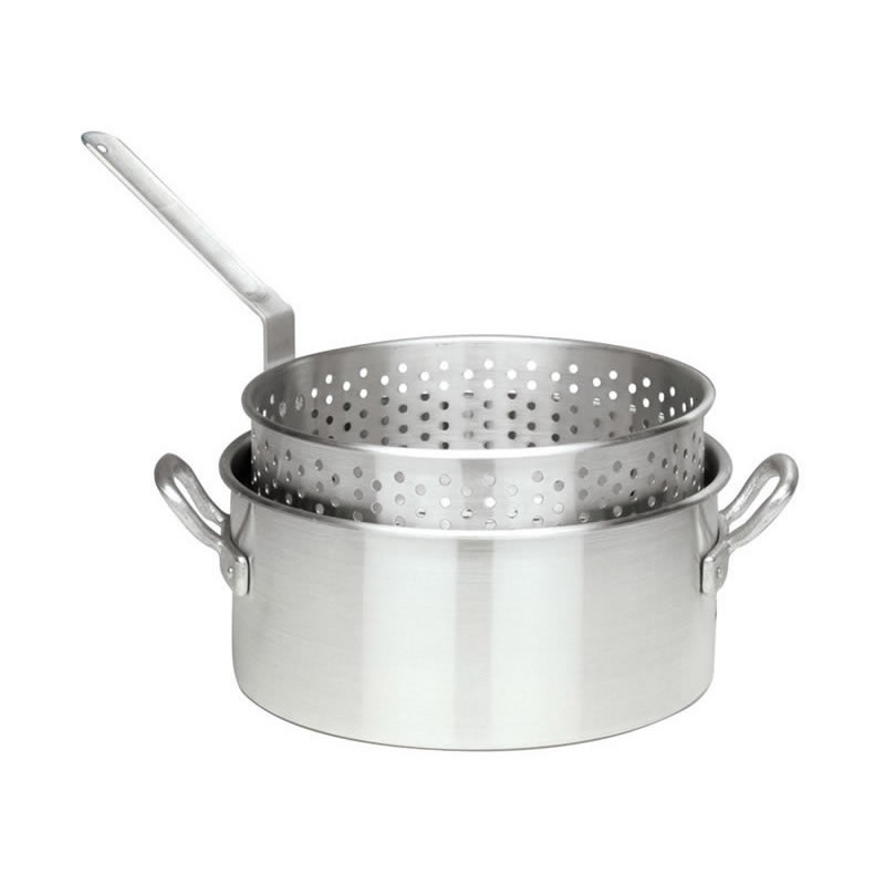 Bayou Classic 10 Quart Stainless Steel Fry Pot with Lid and Basket