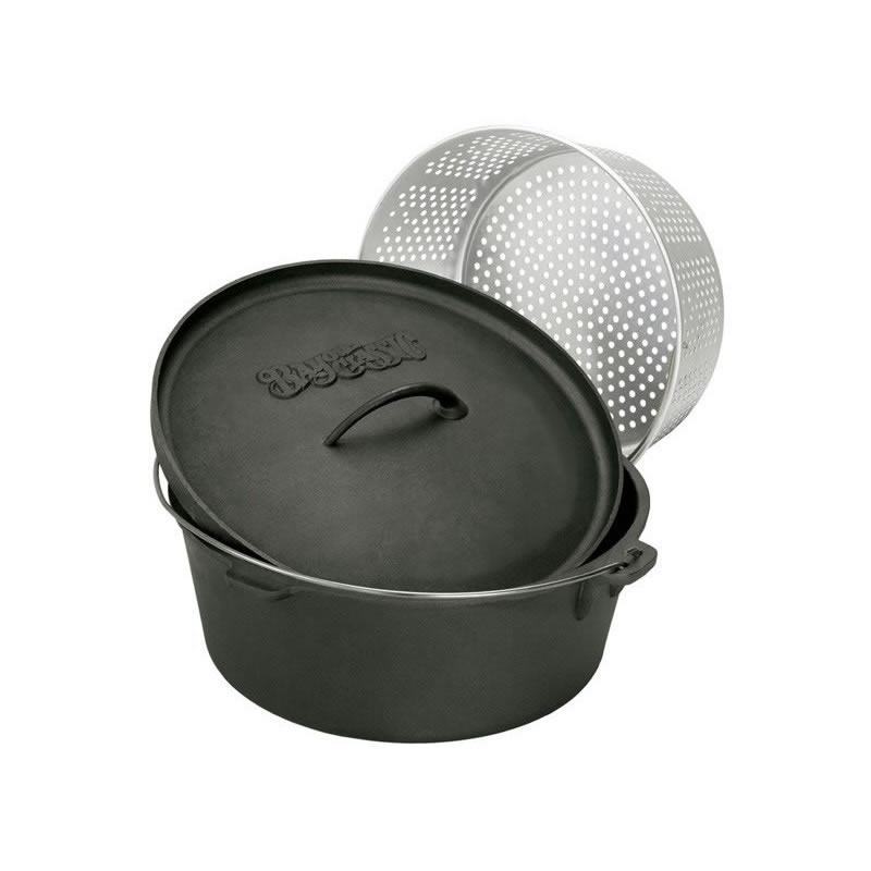 Bayou Classic 20-Quart Cast Iron Dutch Oven and Basket in the